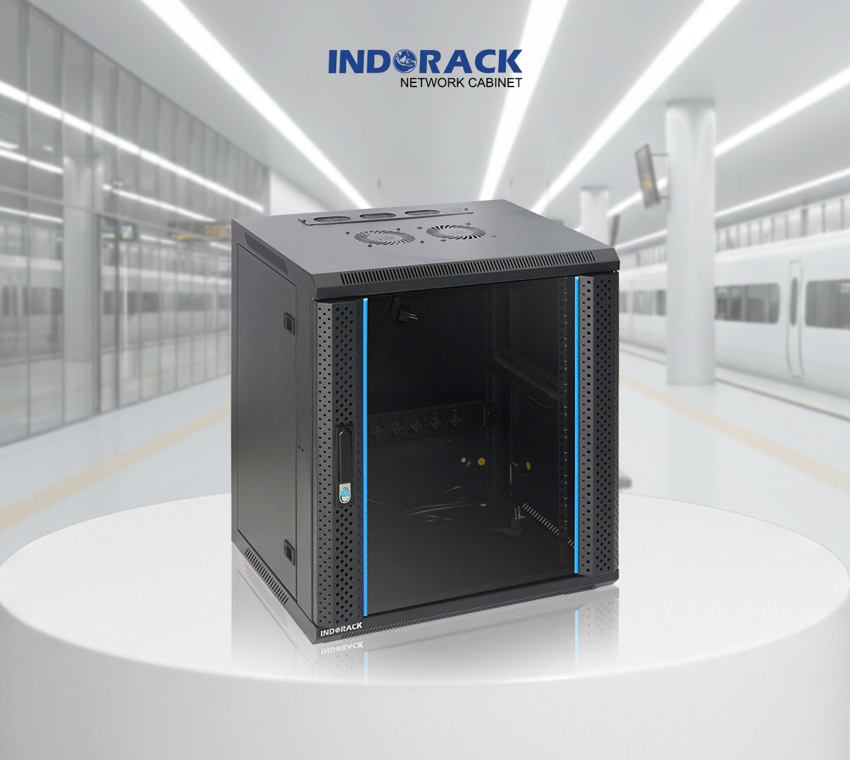 wallmount-rack-indorack-12u-19-inch-depth-450mm-single-glass-door-wir4512s-gambar-0