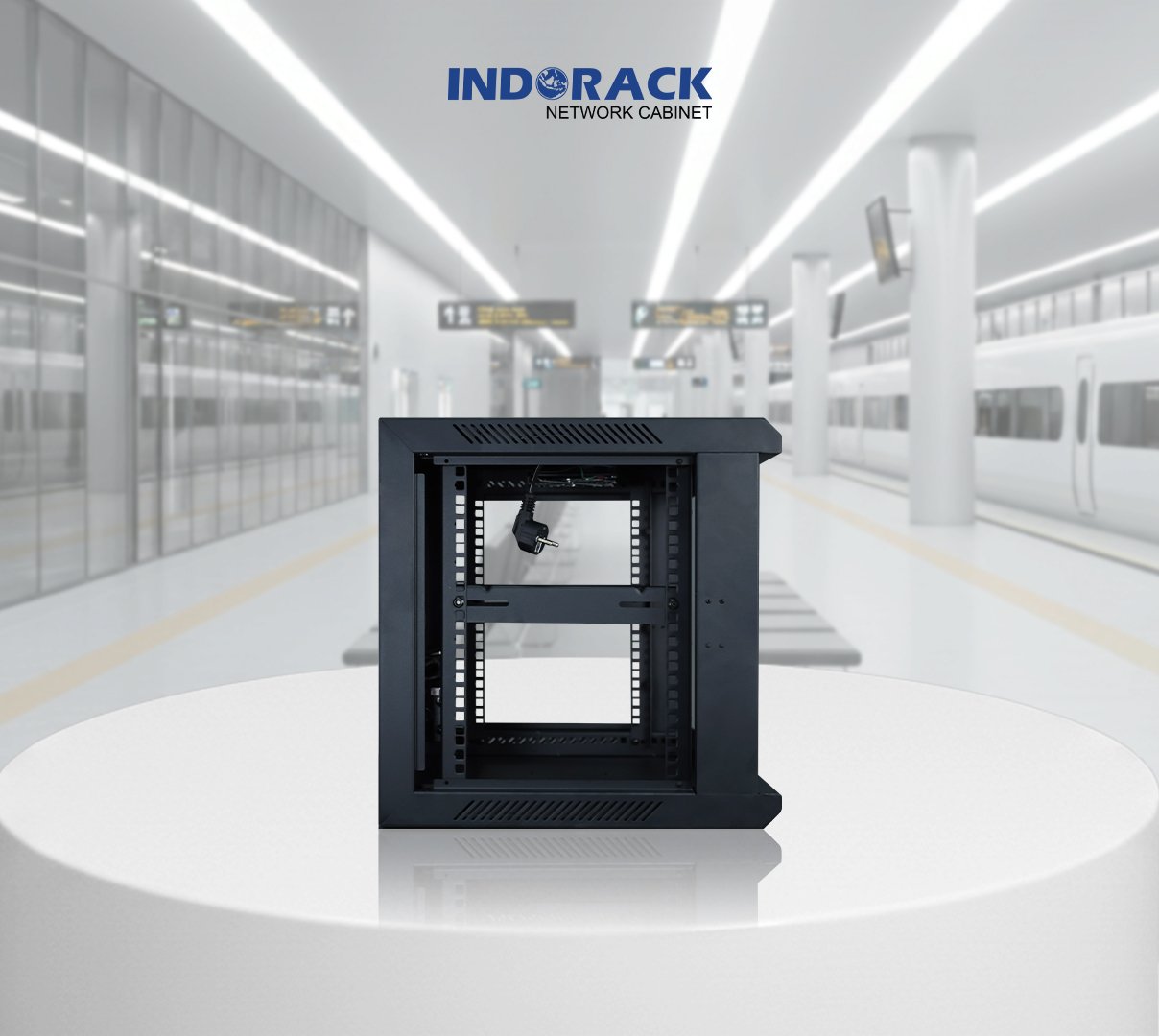 wallmount-rack-indorack-8u-19-inch-depth-450mm-single-glass-door-wir4508s-gambar-1